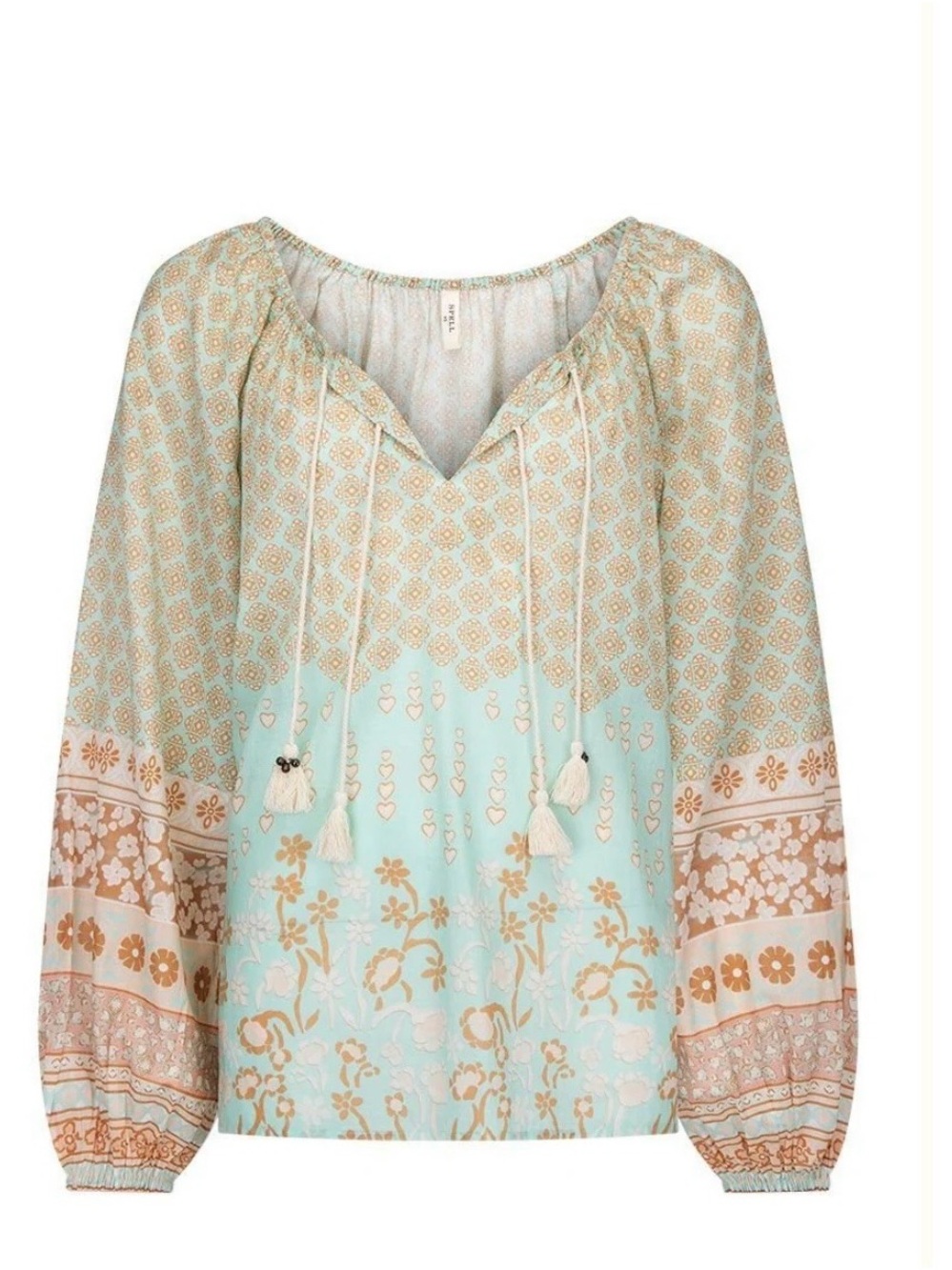 Spell Sweet Nothings Boho Tie-Front Peasant Blouse Top NWT - Picture 3 of 14